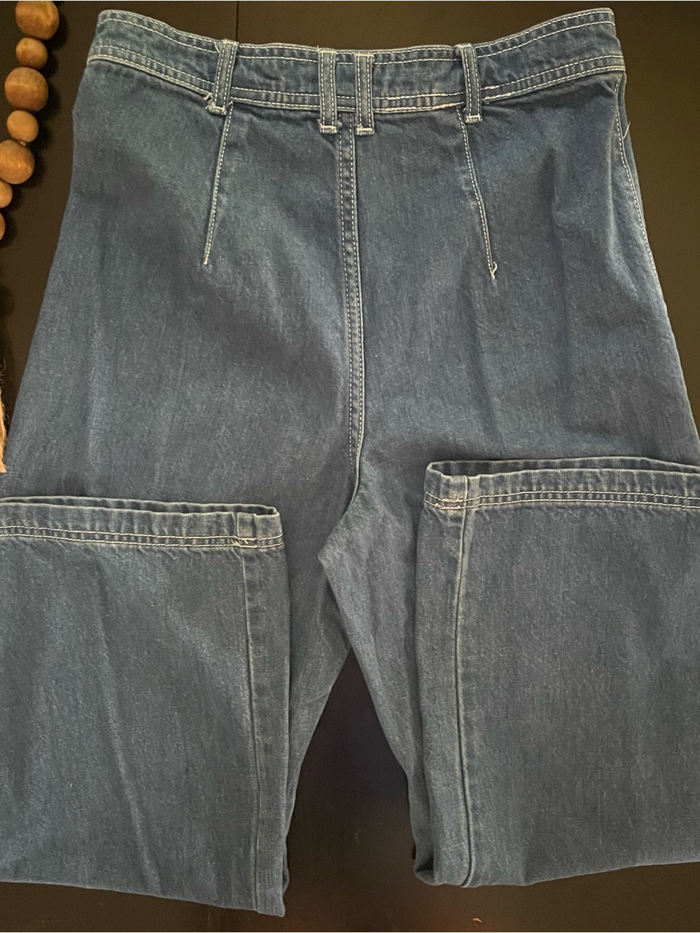 BDG URBAN OUTFITTERS High-Waist Wide Leg Blue Jeans Exposed Button Fly - Picture 7 of 7